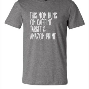 Mom Caffeine Tee in Asphalt Grey